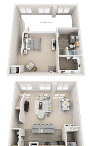 Loft D 1BR 1.5BA